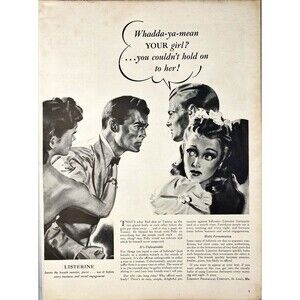 Listerine "Use it before Business and social events" Vintage Print Ad 1940-41